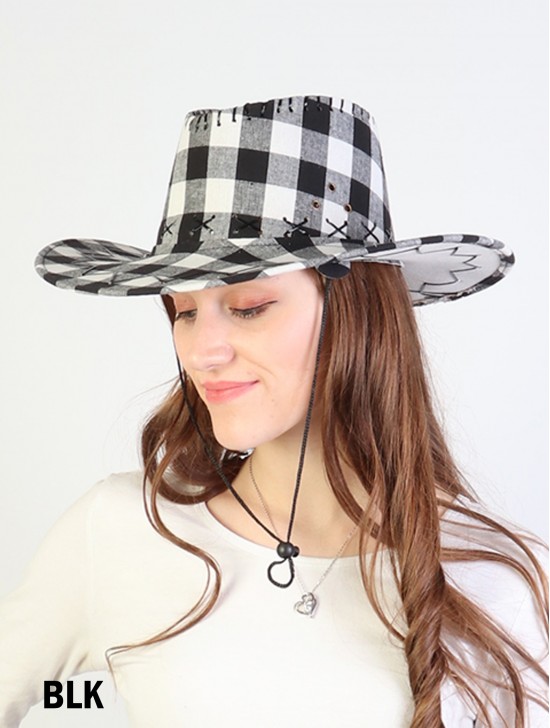 Plaid Cow Boy Hat